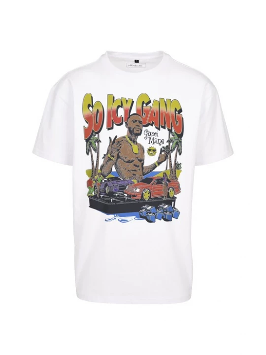 Obrázek produktu Merchcode Tričko 'Mane So Icy' tmavě hnědá / jasně červená / černá / bílá