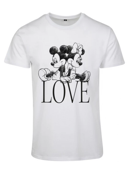 Obrázek produktu Merchcode Tričko 'Minnie Loves Mickey'  černá / bílá