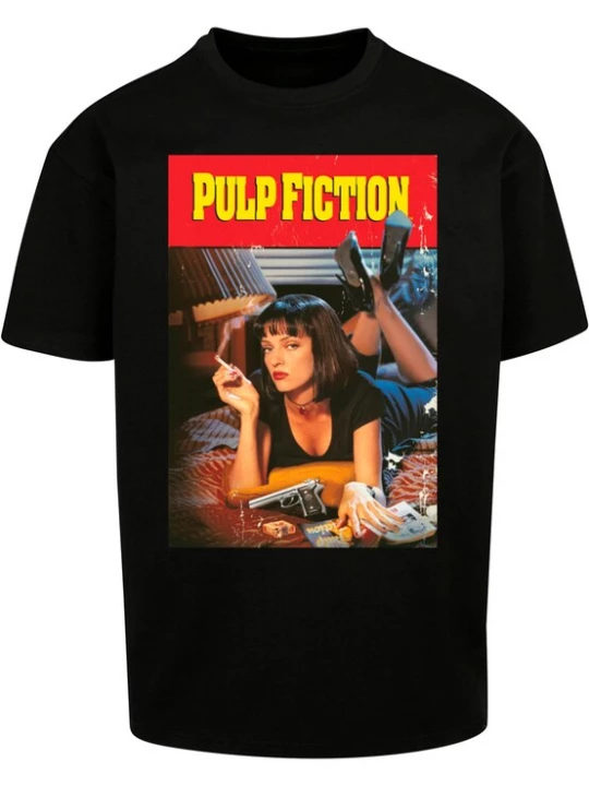 Obrázek produktu Merchcode Tričko 'Pulp Fiction Poster'  béžová / žlutá / karmínově červené / černá
