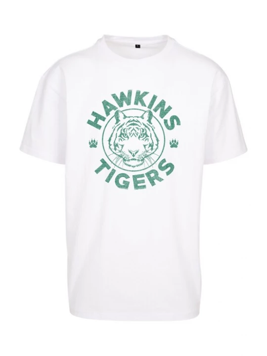 Obrázek produktu Merchcode Tričko 'Stranger Things Hawkins Tigers' zelená / bílá