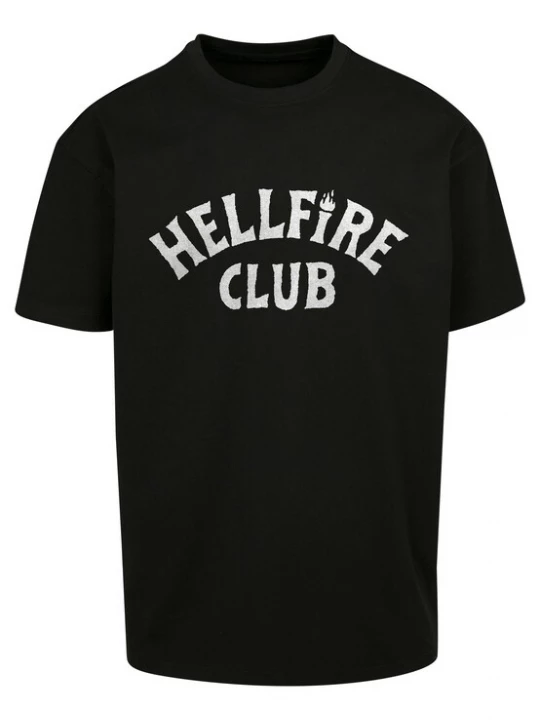 Obrázek produktu Merchcode Tričko 'Stranger Things Hellfire Club' světle šedá / černá