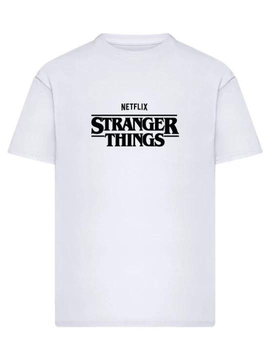 Obrázek produktu Merchcode Tričko 'Stranger Things Rewatch' tmavě modrá / červená / černá / bílá