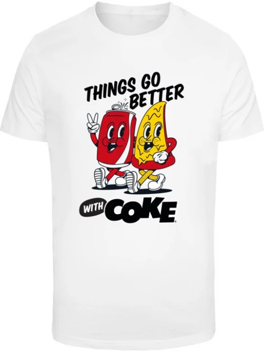 Obrázek produktu Merchcode Tričko 'Things Go Better With Coke'  zlatě žlutá / krvavě červená / černá / bílá
