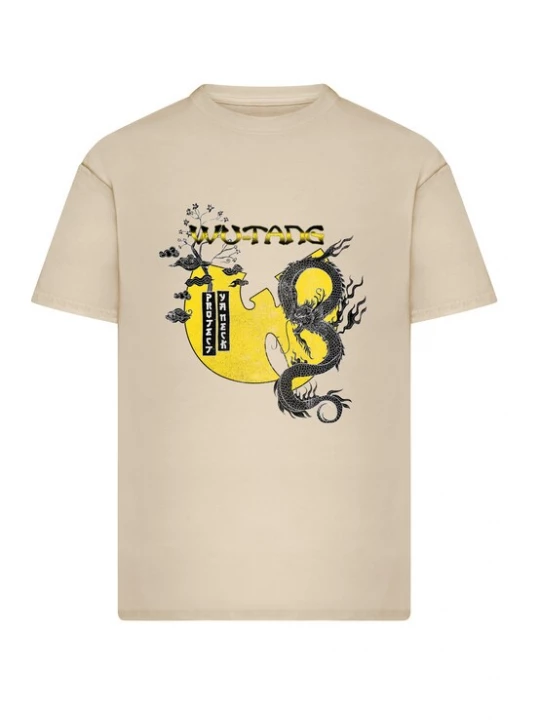 Obrázek produktu Merchcode Tričko 'Wu Tang Dragon' písková / žlutá / černá / bílá