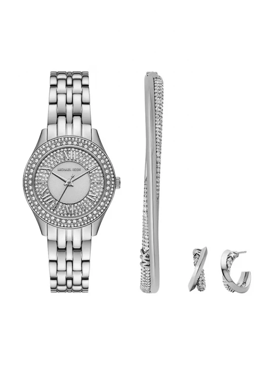 Obrázek produktu Michael Kors Hodinky, náramek a náušnice stříbrná