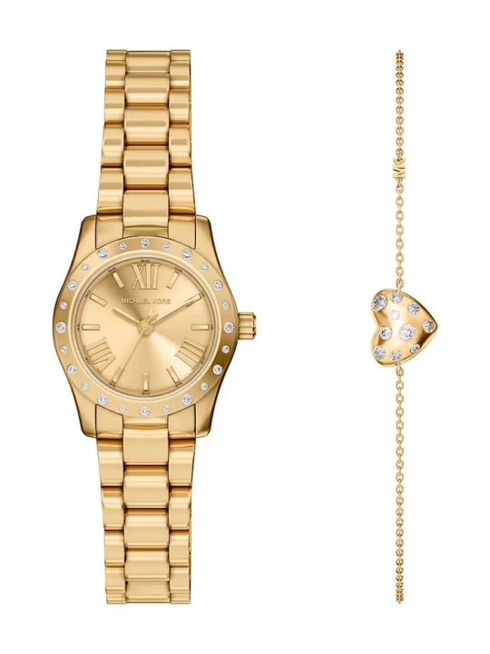 Obrázek produktu Michael Kors set hodinek a náramku dámský Lexington zlatá