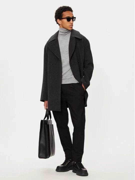 Obrázek produktu Michael Kors Vlněný kabát CF42083BQA Šedá Oversize