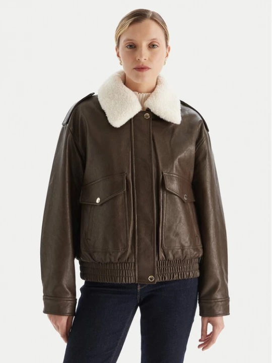 Obrázek produktu MICHAEL Michael Kors Bunda z imitace kůže 77A1487M52 Hnědá Relaxed Fit