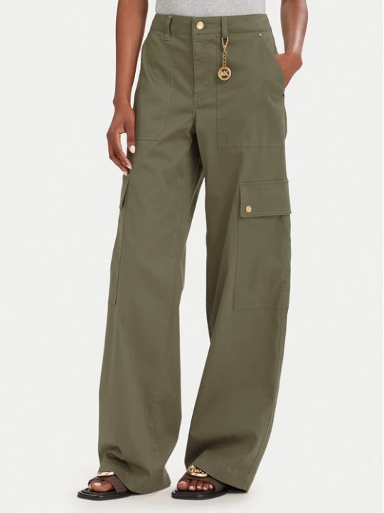Obrázek produktu MICHAEL Michael Kors Cargo kalhoty MT631013X6 Tmavě béžová Wide Leg