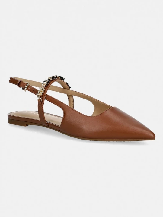 Obrázek produktu MICHAEL Michael Kors Kožené baleríny MICHAEL Michael Kors Dina Flex Sling Flat hnědá