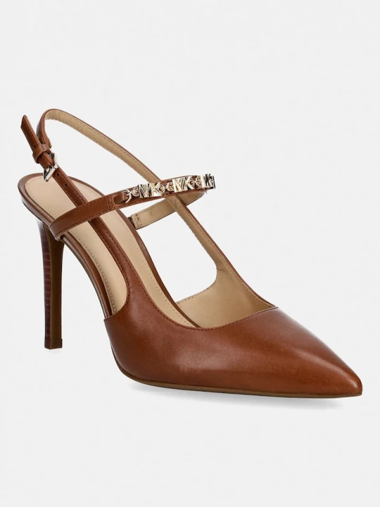 Obrázek produktu MICHAEL Michael Kors Kožené lodičky MICHAEL Michael Kors Dina Flex High Sling Pump hnědá