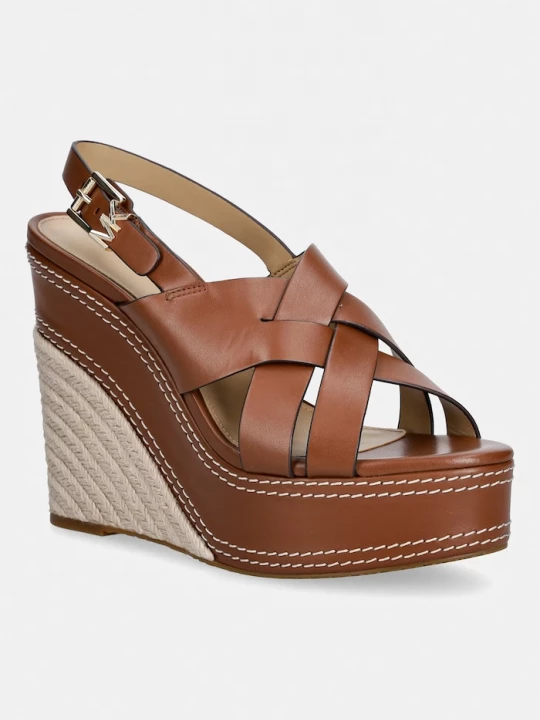 Obrázek produktu MICHAEL Michael Kors Kožené sandály MICHAEL Michael Kors Nora Wedge hnědá