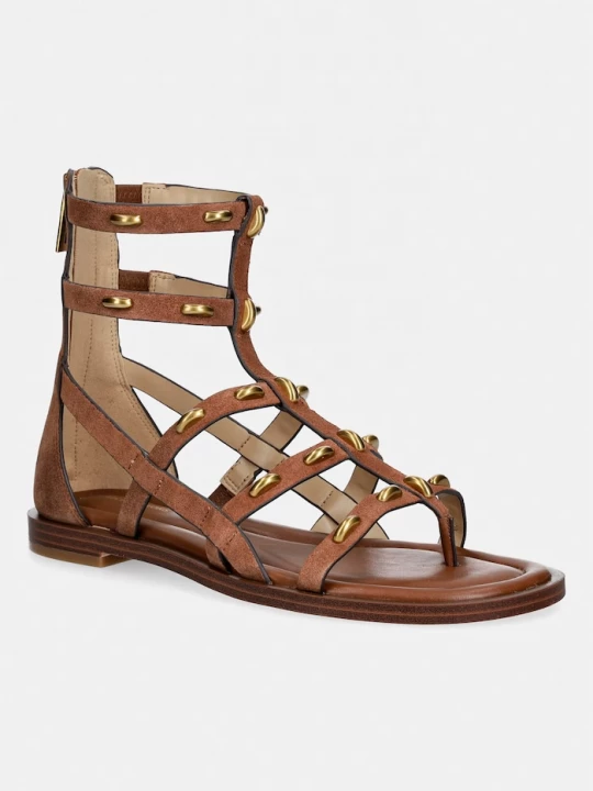 Obrázek produktu MICHAEL Michael Kors sandály římanky dámské kožené Noa Flat Sandal hnědá