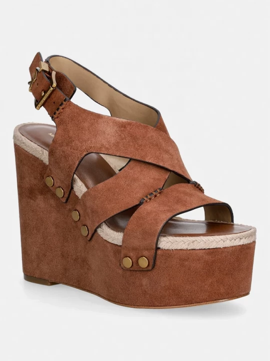 Obrázek produktu MICHAEL Michael Kors Semišové sandály MICHAEL Michael Kors Raven Wedge Sandal hnědá