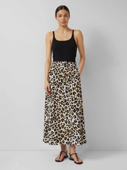 Obrázek produktu Midi sukně s leopardím potiskem a postranním rozparekem s.Oliver
