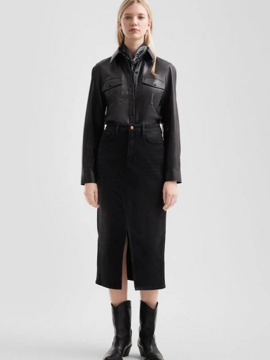 Obrázek produktu Midi sukně z černého denimu QS