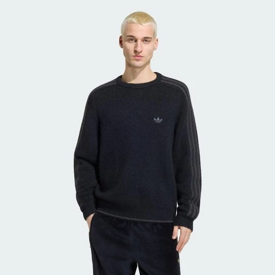 Obrázek produktu Mikina 3 STRIPES FLUFFY KNIT CREW Adidas černá