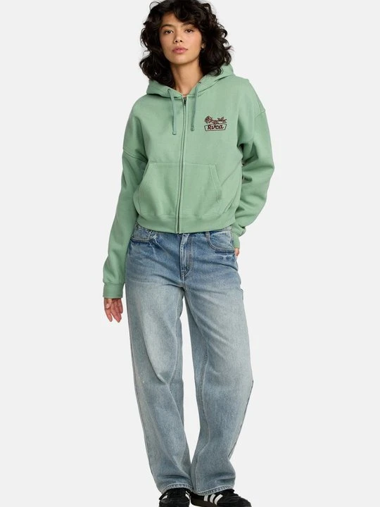 Obrázek produktu Mikina na zip RVCA melírovaná zelená