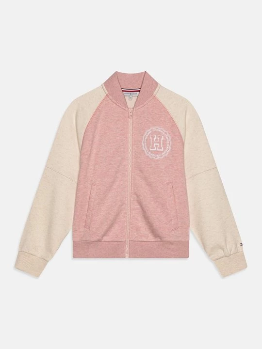 Obrázek produktu Mikina na zip Tommy Hilfiger melírovaná světle růžová