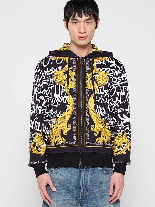 Obrázek produktu Mikina na zip Versace Jeans Couture skvrnitě černá