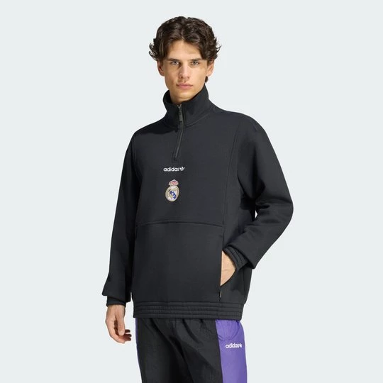 Obrázek produktu Mikina Real Madrid EQT s polovičním zipem Adidas černá