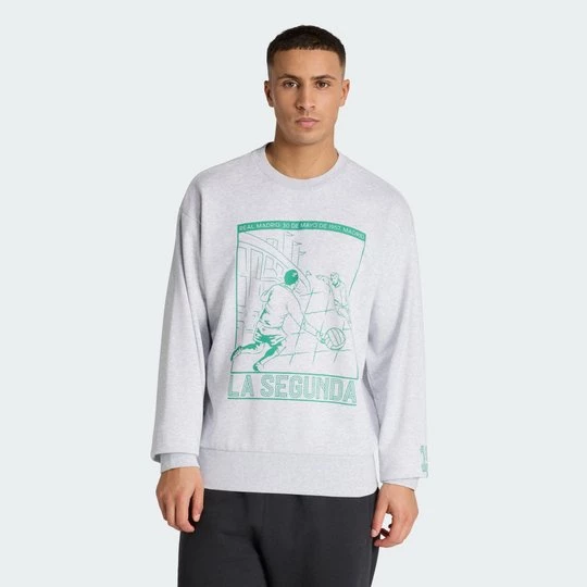 Obrázek produktu Mikina Real Madrid Heritage Crew Adidas Light Grey Heather