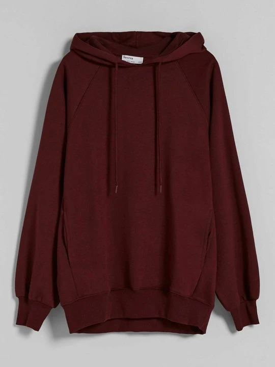 Obrázek produktu Mikina s kapucí Bershka tmavě červená