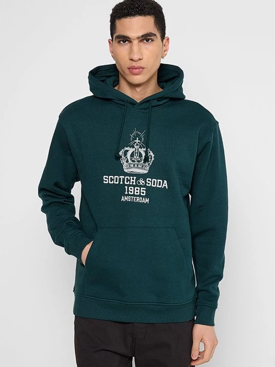 Obrázek produktu Mikina s kapucí Scotch & Soda tmavě zelená