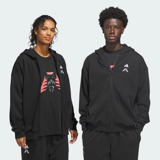 Obrázek produktu MIKINA SKAPUCÍ ANTHONY EDWARDS FOUNDATION FULL ZIP Adidas černá