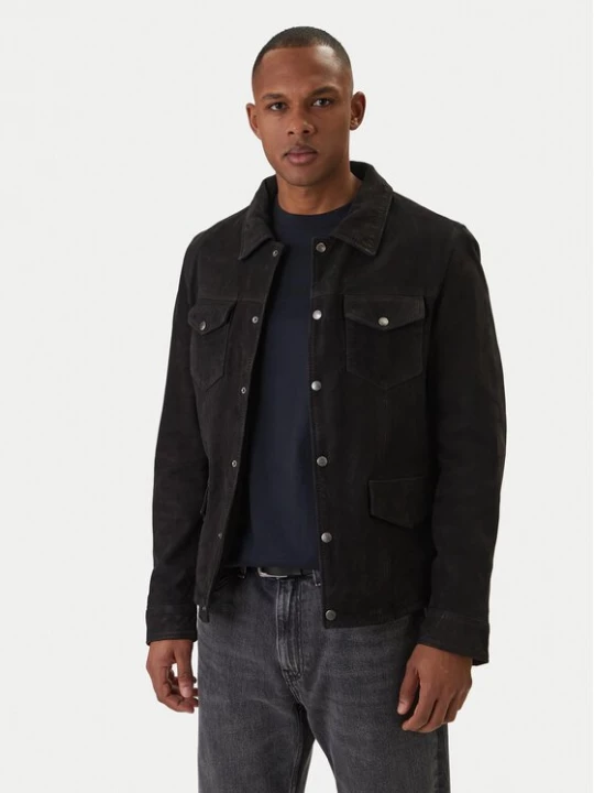 Obrázek produktu Milestone Kožená bunda Valerio 612205 60790 Černá Slim Fit