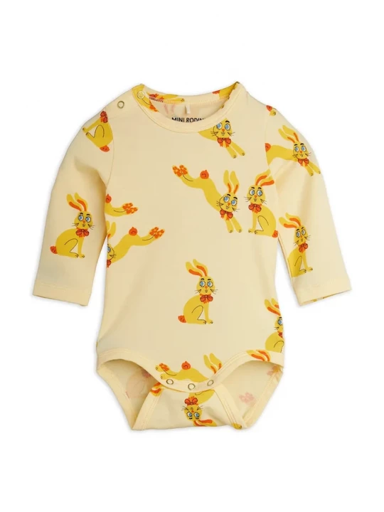 Obrázek produktu Mini Rodini body dětské z lyocellu Rabbits žlutá