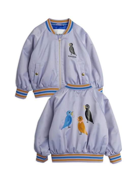 Obrázek produktu Mini Rodini Dětská bomber bunda Mini Rodini Birds fialová