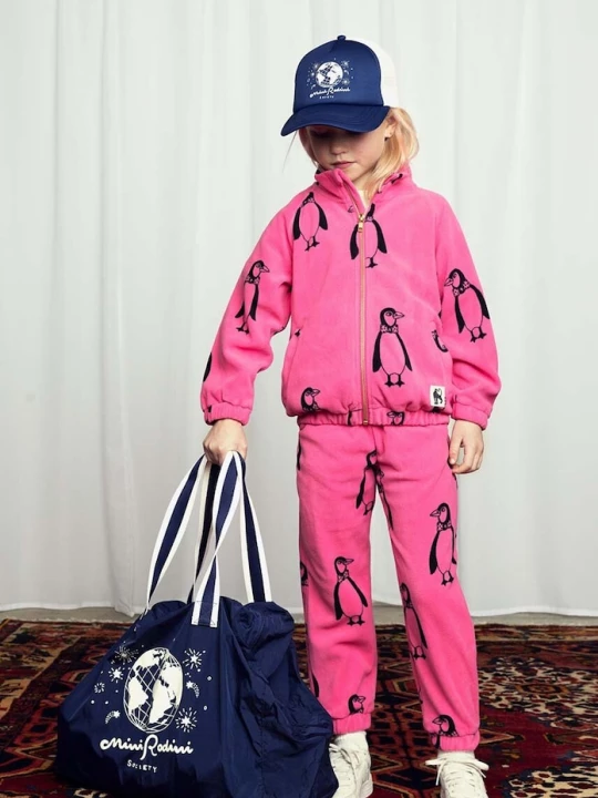 Obrázek produktu Mini Rodini Dětská mikina Mini Rodini Penguin růžová
