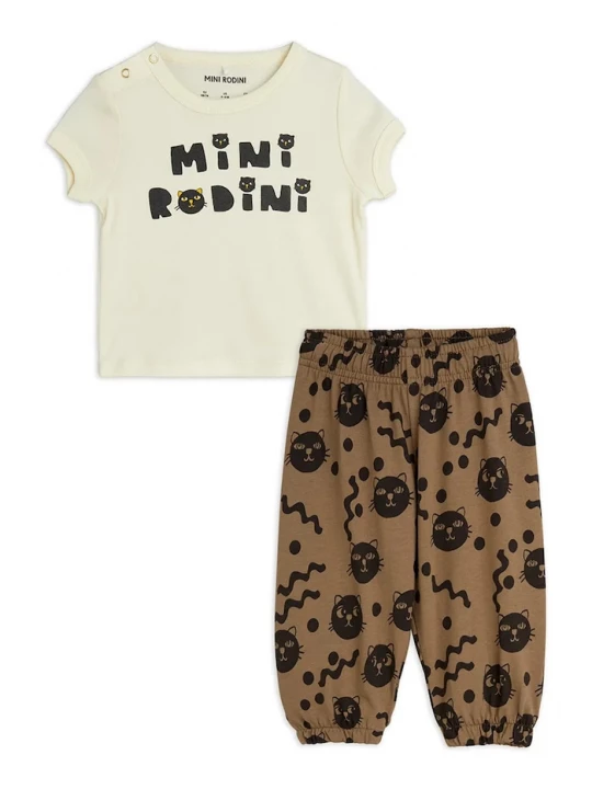 Obrázek produktu Mini Rodini Dětská souprava Mini Rodini Mini Rodini Cats béžová