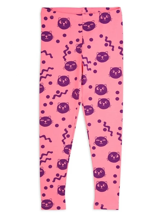 Obrázek produktu Mini Rodini Dětské bavlněné legíny Mini Rodini Squiggly cats růžová
