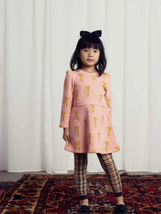Obrázek produktu Mini Rodini Dětské bavlněné šaty Mini Rodini Winter flowers růžová
