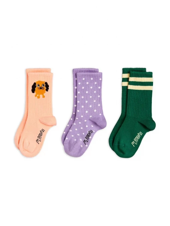 Obrázek produktu Mini Rodini Dětské ponožky Mini Rodini Doggies 3-pack fialová