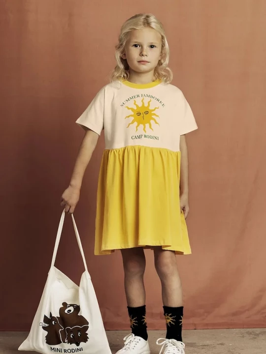 Obrázek produktu Mini Rodini Dívčí šaty Mini Rodini Sun žlutá