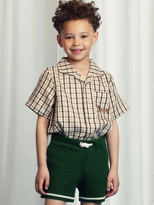 Obrázek produktu Mini Rodini Košile Mini Rodini Gingham béžová