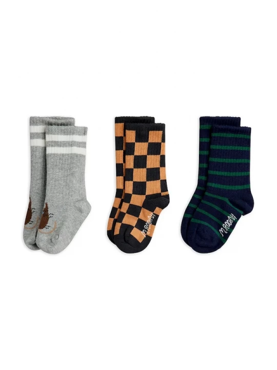 Obrázek produktu Mini Rodini ponožky dětské Chess 3-pack černá