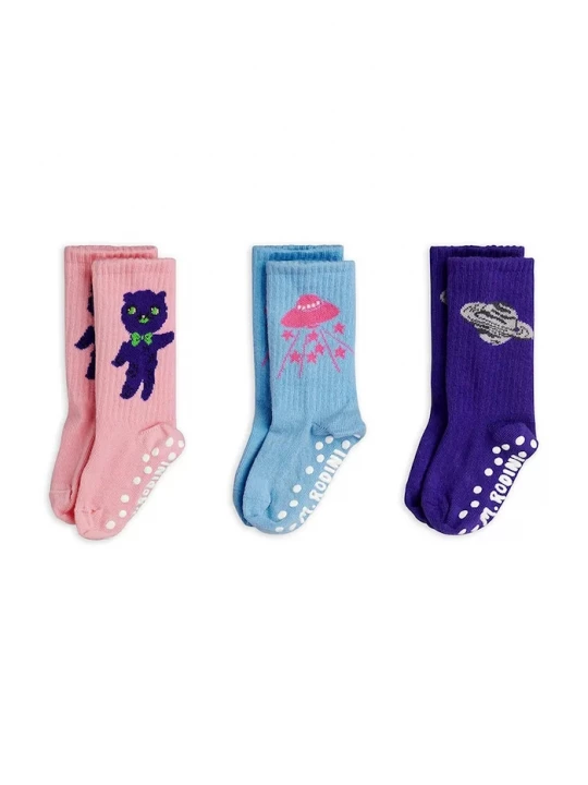 Obrázek produktu Mini Rodini Ponožky Planet 3-pack modrá