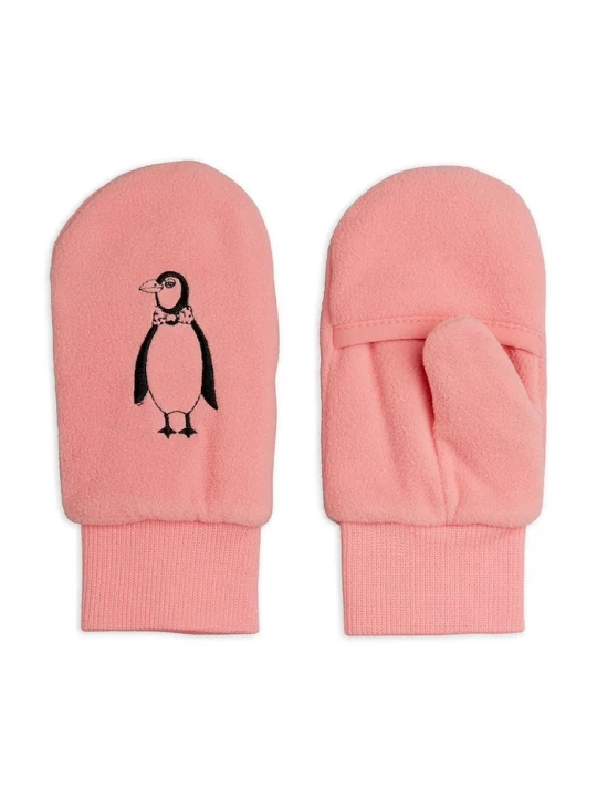 Obrázek produktu Mini Rodini rukavice dětské fleeceové Penguin růžová