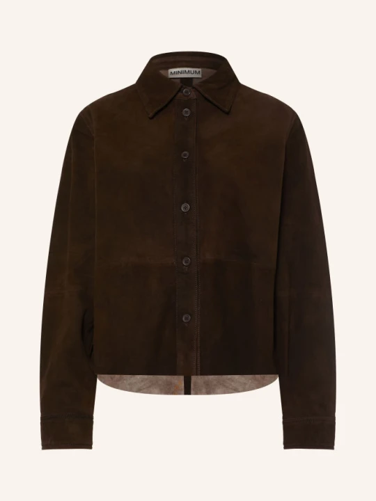 Obrázek produktu Minimum Kožený Overshirt Lucia tmavě hnědá