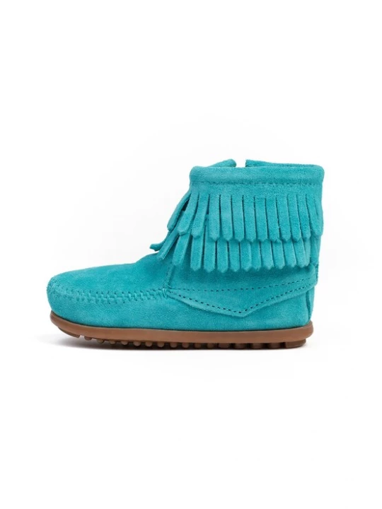 Obrázek produktu Minnetonka Kozačky 'Double fringe' tyrkysová