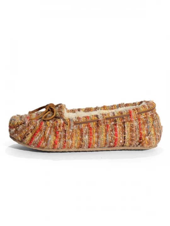 Obrázek produktu Minnetonka Mokasíny 'Cally' pueblo / šedobéžová / světle zelená / červená