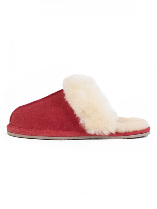 Obrázek produktu Minnetonka Pantofle 'Sheepskin Slide'  béžová / červená