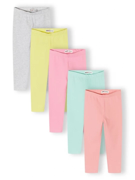 Obrázek produktu MINOTI Legíny citronová / šedý melír / mátová / korálová / pink