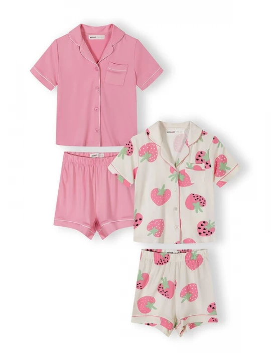Obrázek produktu MINOTI Pyžamo zelená / pink / barva bílé vlny