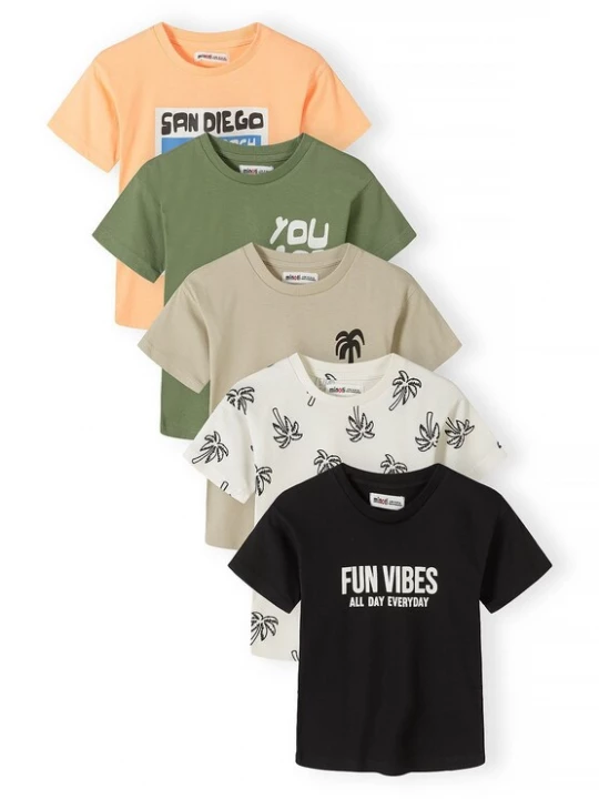 Obrázek produktu MINOTI Tričko khaki / svítivě oranžová / černá / bílá