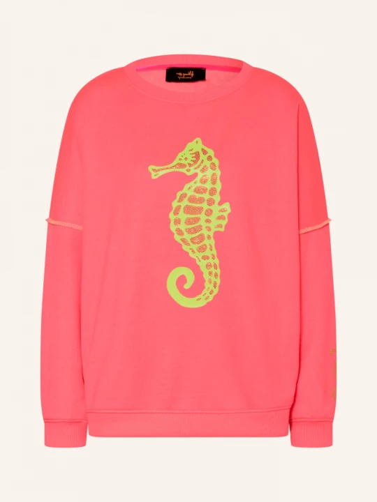 Obrázek produktu Miss Goodlife Mikina Oversize S Ozdobnými Kamínky neonově růžová / neonově žlutá